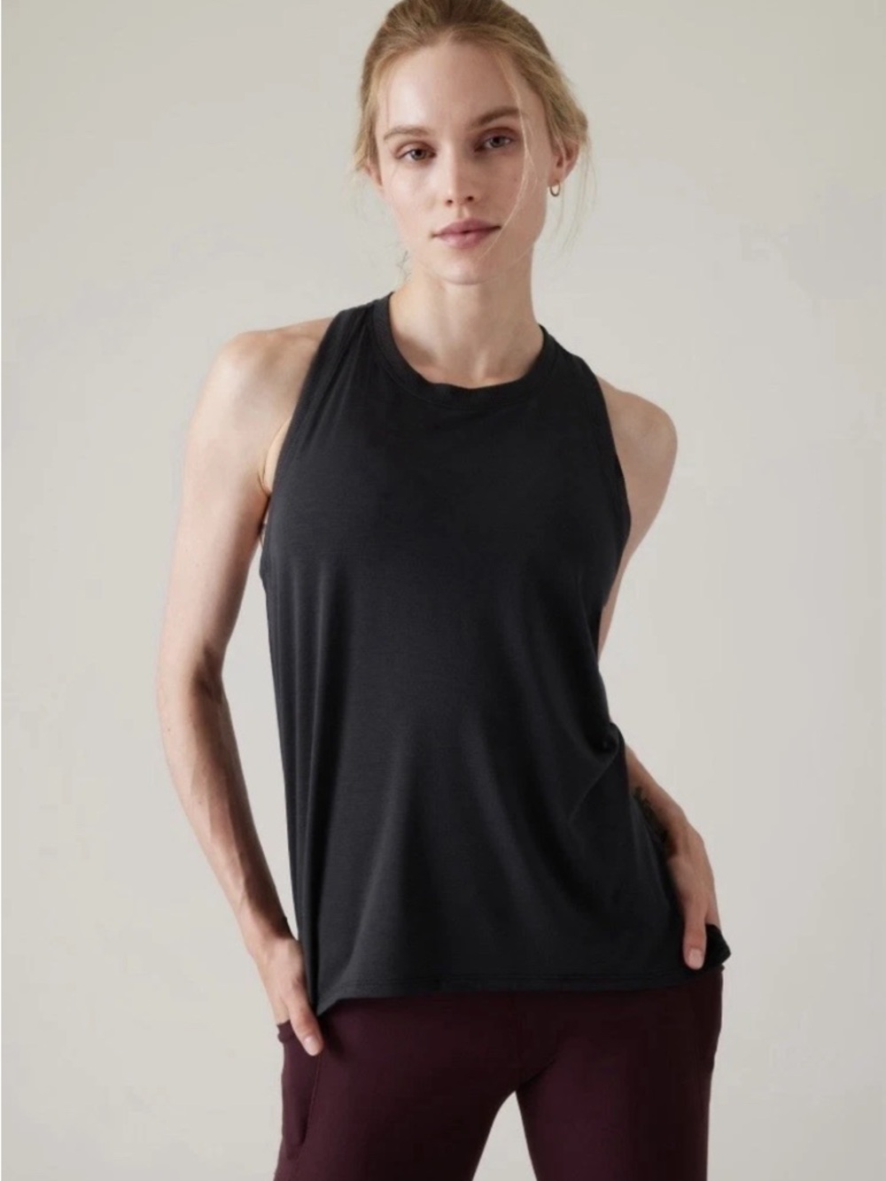 Athleta Black High-Neck Performance Tank Top